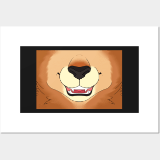 Tan Mane Lion Face Posters and Art